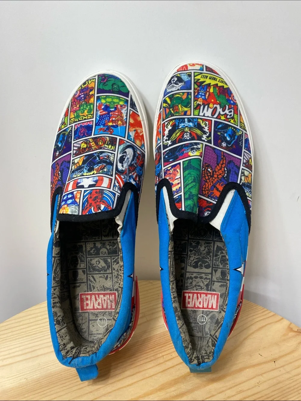 Ground Up Marvel Comics Graphic Print Unisex Slip On Sneakers Men’s Size 11.5